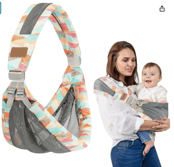 "TNSLAND Newborn Baby Carrier with adjustable straps and breathable mesh, for babies aged 6-36 months."